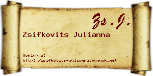 Zsifkovits Julianna névjegykártya